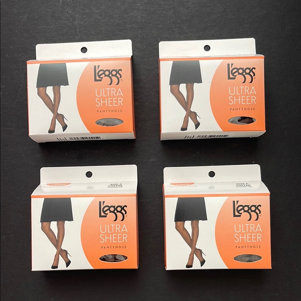 L’eggs Ultra Sheer Coffee Brown Pantyhose, Size C (4 Pack)